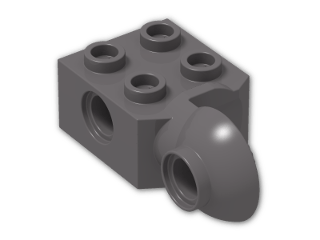 LEGO® Brick: Technic Brick 2 x 2 with Hole, Half Rotation Joint Ball Vert 48171 | Color: Dark Stone Grey