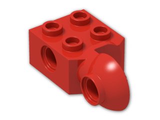 LEGO® Stein: Technic Brick 2 x 2 with Hole, Half Rotation Joint Ball Vert 48171 | Farbe: Bright Red