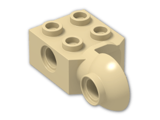 LEGO® Brick: Technic Brick 2 x 2 with Hole, Half Rotation Joint Ball Vert 48171 | Color: Brick Yellow