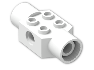 LEGO® Stein: Technic Brick 2 x 2 with Hole and Two Rotation Joint Sockets 48172 | Farbe: White