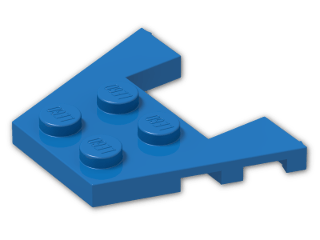 LEGO® Brick: Wing 3 x 4 with 1 x 2 Cutout with Stud Notches 48183 | Color: Bright Blue