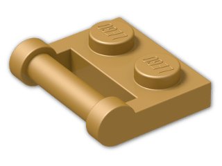 LEGO® Brick: Plate 1 x 2 with Handle Type 2 48336 | Color: Warm Gold