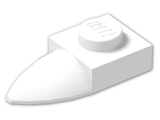 LEGO® Brick: Plate 1 x 1 with Tooth In-line 49668 | Color: White