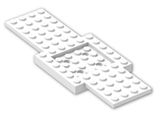 LEGO® Stein: Car Base 16 x 6 with 4 x 4 Recessed Centre 52037 | Farbe: White