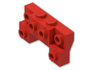 LEGO® Brick: Bracket 2 x 4 x 2/3 with Front Studs 52038 | Color: Bright Red