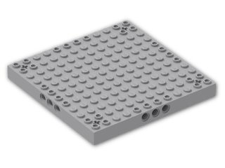 LEGO® Stein: Brick 12 x 12 with 3 Pin Holes on Sides & Axle Holes in Corners 52040 | Farbe: Medium Stone Grey