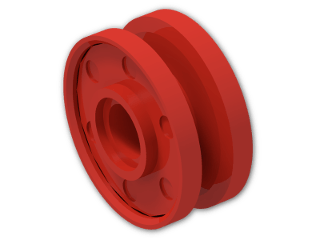 LEGO® Brick: Wheel Rim 8 x 18 with Deep Center Groove 56902 | Color: Bright Red