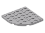 LEGO® Brick: Plate 6 x 6 with Round Corner 6003 | Color: Medium Stone Grey