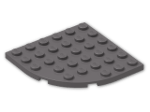 LEGO® Brick: Plate 6 x 6 with Round Corner 6003 | Color: Dark Stone Grey