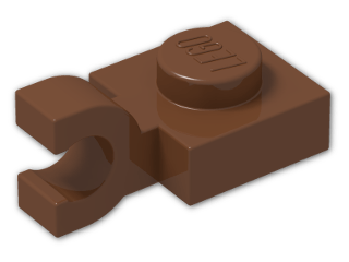 LEGO® Stein: Plate 1 x 1 with Clip Horizontal (Open U-Clip) 6019 | Farbe: Reddish Brown
