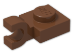 LEGO® Brick: Plate 1 x 1 with Clip Horizontal (Open U-Clip) 6019 | Color: Reddish Brown