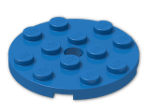 LEGO® Stein: Plate 4 x 4 Round with Hole and Snapstud 60474 | Farbe: Bright Blue