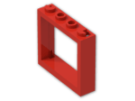 LEGO® Stein: Window 1 x 4 x 3 without Shutter Tabs 60594 | Farbe: Bright Red