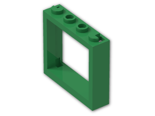 LEGO® Brick: Window 1 x 4 x 3 without Shutter Tabs 60594 | Color: Dark Green