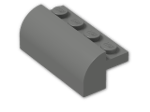 LEGO® Brick: Brick 2 x 4 x 1 & 1/3 with Curved Top 6081 | Color: Dark Grey