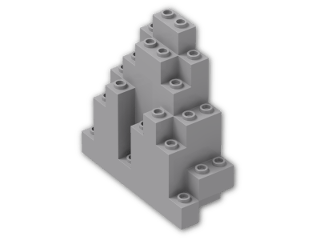 LEGO® Brick: Panel 3 x 8 x 7 Rock Triangular 6083 | Color: Medium Stone Grey