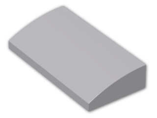 LEGO® Brick: Slope Brick Curved 2 x 4 without Underside Studs 61068 | Color: Medium Stone Grey