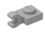 LEGO® Brick: Plate 1 x 1 with Clip Horizontal (Thick C-Clip) 61252 | Color: Medium Stone Grey