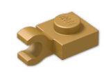 LEGO® Stein: Plate 1 x 1 with Clip Horizontal (Thick C-Clip) 61252 | Farbe: Warm Gold