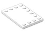 LEGO® Stein: Tile 4 x 6 with Studs on Edges 6180 | Farbe: White