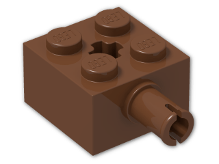 LEGO® Brick: Brick 2 x 2 with Pin and Axlehole 6232 | Color: Reddish Brown