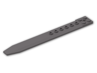 LEGO® Brick: Wedge Plate 2 x 16 x 0.333 Triple with Axle Hole  62743 | Color: Dark Stone Grey