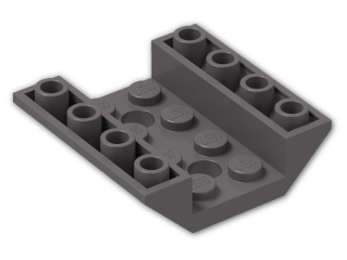 LEGO® Stein: Slope Brick 45 4 x 4 Double Inverted with Center Holes 72454 | Farbe: Dark Stone Grey