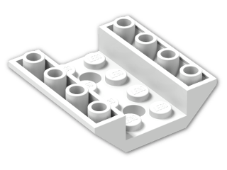 LEGO® Stein: Slope Brick 45 4 x 4 Double Inverted with Center Holes 72454 | Farbe: White