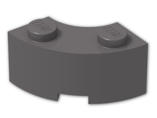 LEGO® Brick: Brick 2 x 2 Corner Round w Stud Notch and Reinforced Underside 85080 | Color: Dark Stone Grey