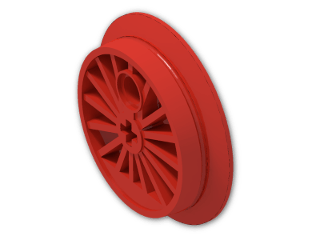 LEGO® Brick: Train Wheel Large with Axlehole and Pinhole 85489a | Color: Bright Red