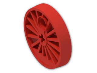 LEGO® Brick: Train Wheel Large with Axlehole and Pinhole without Flange 85489b | Color: Bright Red