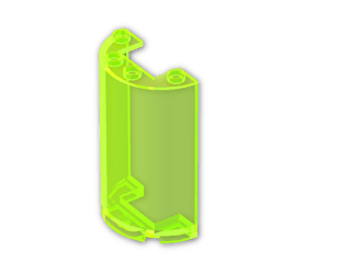 LEGO® Brick: Cylinder Half 2 x 4 x 5 with 1 x 2 cutout 85941 | Color: Transparent Fluorescent Green