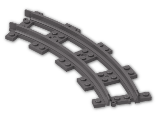 LEGO® Brick: Train Track 4 Studs Wide Curved 85976 | Color: Dark Stone Grey