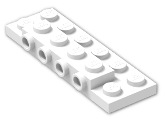 LEGO® Stein: Plate 2 x 6 x 0.667 with Four Studs On Side and Four Raised 87609 | Farbe: White