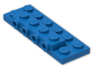 LEGO® Stein: Plate 2 x 6 x 0.667 with Four Studs On Side and Four Raised 87609 | Farbe: Bright Blue