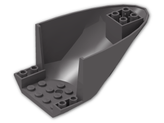 LEGO® Brick: Plane Rear 6 x 10 x 4 87616 | Color: Dark Stone Grey