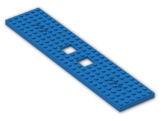 LEGO® Brick: Train Base 6 x 28 with 6 Holes and Twin 2 x 2 Cutouts 92339 | Color: Bright Blue