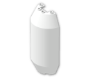 LEGO® Stein: Cylinder Half 3 x 6 x 10 with 1 x 2 Cutout 92591 | Farbe: White