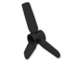 LEGO® Brick: Propellor 3 Blade 5.5 Diameter with Technic Peghole and Flat End 92842 | Color: Black