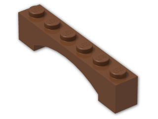 LEGO® Brick: Arch 1 x 6 Raised 92950 | Color: Reddish Brown