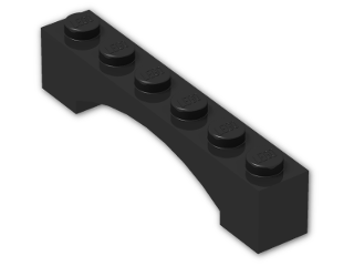 LEGO® Brick: Arch 1 x 6 Raised 92950 | Color: Black