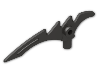 LEGO® Stein: Minifig Weapon Crescent Blade Serrated with Bar 0.5L 98141 | Farbe: Metallic Dark Grey