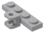 LEGO® Brick: Plate 1 x 4 with Square Towball Socket 98263 | Color: Medium Stone Grey