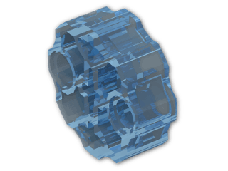 LEGO® Brick: Technic Connector Circular with 2 Pin Holes and 3 Axle Holes 98585 | Color: Transparent Light Blue